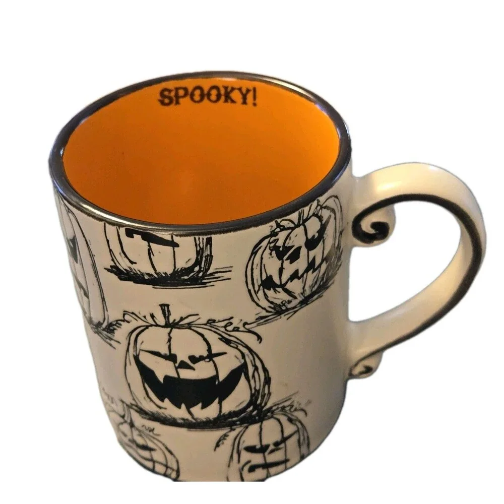 Orange Halloween SPOOKY! Pumpkin Jack O Lantern Coffee Tea Mug Cup Eli And Ana